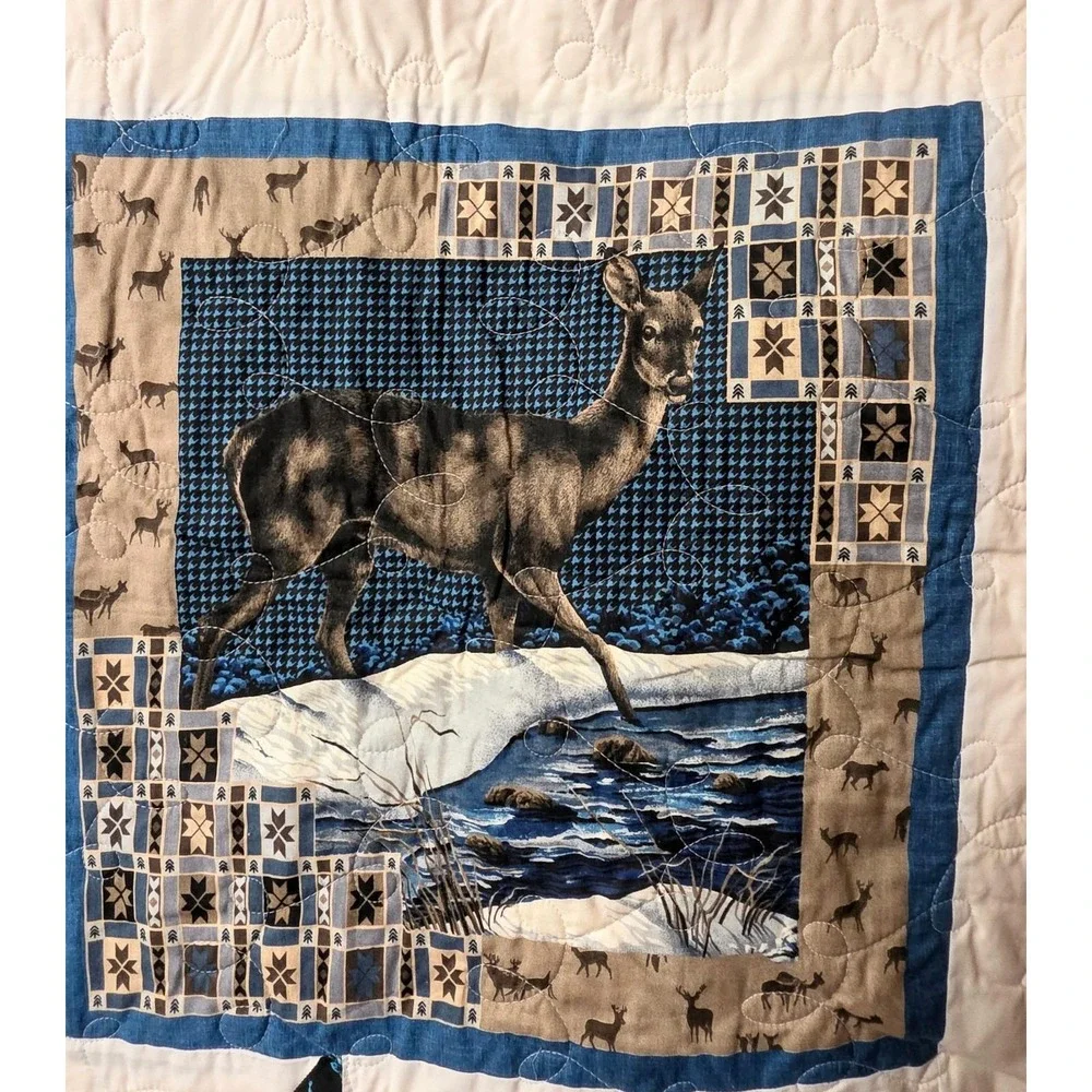 White Tail Deer Lap Quilt Wall Hanging 64